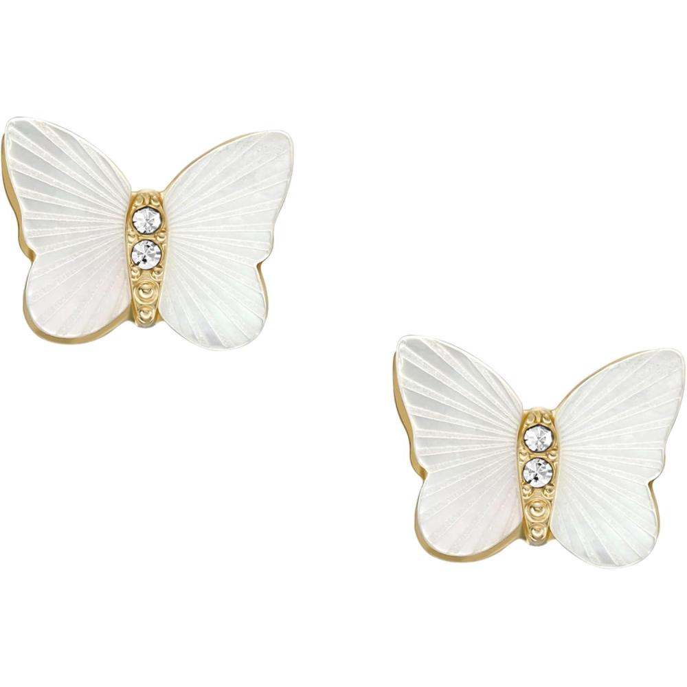 imageFossil Womens Sterling Silver or Stainless Steel Stud Earrings for WomenMOP Butterfly