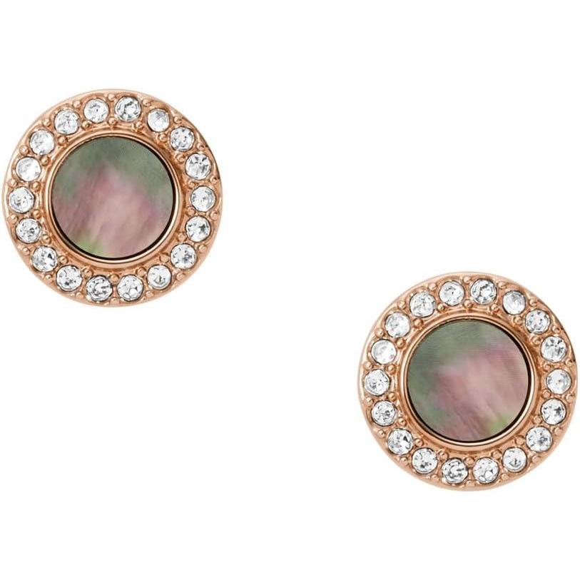 imageFossil Womens Sterling Silver or Stainless Steel Stud Earrings for WomenRose Gold Gray Mother of Pearl