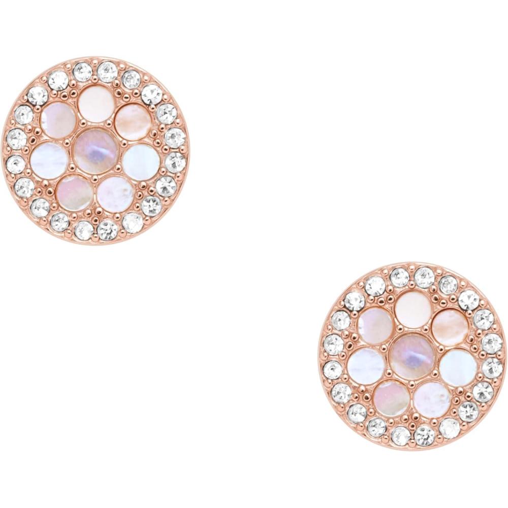 imageFossil Womens Sterling Silver or Stainless Steel Stud Earrings for WomenRose Gold Mosaic Disc