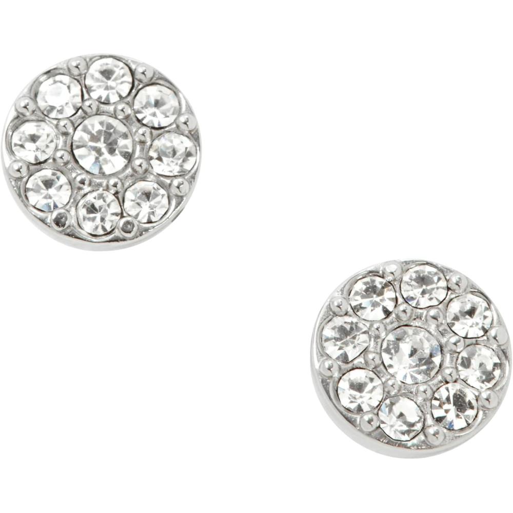 imageFossil Womens Sterling Silver or Stainless Steel Stud Earrings for WomenSilver Glitz Disc