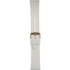 imageFossil Mens 22mm Dark Brown LiteHide Leather Watch BandWhite SiliconeRose Gold