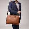 imageFossil Mens Asher Leather Messenger Laptop BagAsher Brown Leather