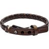 imageFossil Mens Casual Stainless Steel and Genuine Leather Bracelet for MenBlackBrown