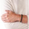imageFossil Mens Casual Stainless Steel and Genuine Leather Bracelet for MenBlackSilver