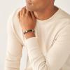 imageFossil Mens Casual Stainless Steel and Genuine Leather Bracelet for MenBrown BraidSilver