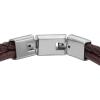 imageFossil Mens Casual Stainless Steel and Genuine Leather Bracelet for MenBrown Braided Multi w Silver Rondelle