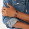 imageFossil Mens Casual Stainless Steel and Genuine Leather Bracelet for MenHeritage Brown Large