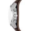 imageFossil Mens Coachman Quartz Stainless Steel and Leather Chronograph WatchBrown LeatherSilverBlack