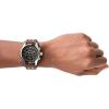 imageFossil Mens Coachman Quartz Stainless Steel and Leather Chronograph WatchBrown LeatherSilverBlack