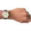 imageFossil Mens Copeland Quartz Stainless Steel and Leather ThreeHand WatchSilverCream Dial  Brown