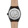 imageFossil Mens Everett Automatic Stainless Steel ThreeHand WatchBrown LeatherBlack