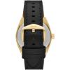 imageFossil Mens Everett Quartz Stainless Steel ThreeHand WatchBlack LeatherGold