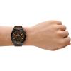 imageFossil Mens Everett Quartz Stainless Steel ThreeHand WatchBrown LeatherBlack Chrono