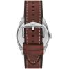 imageFossil Mens Everett Quartz Stainless Steel ThreeHand WatchBrown LeatherSilverGreen Gift Set