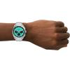 imageFossil Mens Everett Quartz Stainless Steel ThreeHand WatchSilverTurquoise Chrono