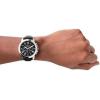 imageFossil Mens Grant Quartz Stainless Steel and Leather Chronograph WatchBlackSilver