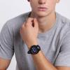 imageFossil Mens Grant Quartz Stainless Steel and Leather Chronograph WatchBlue  Black