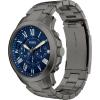 imageFossil Mens Grant Quartz Stainless Steel and Leather Chronograph WatchGunmetalBlue