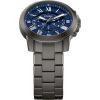 imageFossil Mens Grant Quartz Stainless Steel and Leather Chronograph WatchGunmetalBlue