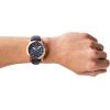 imageFossil Mens Grant Quartz Stainless Steel and Leather Chronograph WatchRose Gold  Blue