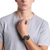 imageFossil Mens Grant Quartz Stainless Steel and Leather Chronograph WatchRose Gold  Blue