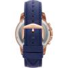 imageFossil Mens Grant Quartz Stainless Steel and Leather Chronograph WatchRose Gold  Blue