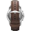 imageFossil Mens Grant Quartz Stainless Steel and Leather Chronograph WatchSilver  Brown