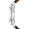 imageFossil Mens Grant Quartz Stainless Steel and Leather Chronograph WatchSilver  Brown