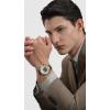 imageFossil Mens Grant Quartz Stainless Steel and Leather Chronograph WatchSilver  Brown Automatic