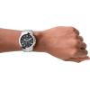 imageFossil Mens Grant Quartz Stainless Steel and Leather Chronograph WatchSilverBlack