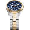 imageFossil Mens Grant Quartz Stainless Steel and Leather Chronograph WatchTwo ToneBlue