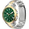 imageFossil Mens Grant Quartz Stainless Steel and Leather Chronograph WatchTwo ToneGreen