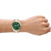 imageFossil Mens Grant Quartz Stainless Steel and Leather Chronograph WatchTwo ToneGreen