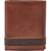 imageFossil Mens Ingram Leather Trifold with ID Window Wallet Brown Model ML3289200Quinn Brown