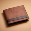 imageFossil Mens Leather Bifold Wallet with Flip ID Window for MenQuinn Brown