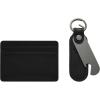 imageFossil Mens Leather Slim Minimalist Card Case Front Pocket WalletBlack Card Case  Keyfob Gift Set