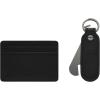 imageFossil Mens Leather Slim Minimalist Card Case Front Pocket WalletBlack Card Case  Keyfob Gift Set