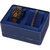 imageFossil Mens Machine Chronograph Stainless Steel WatchBrown LeatherBlack Gift Set