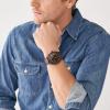 imageFossil Mens Machine Quartz Stainless Steel ThreeHand Watch49mm BlackBrown