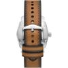 imageFossil Mens Machine Quartz Stainless Steel ThreeHand WatchBrown LeatherSilverBlue
