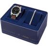 imageFossil Mens Machine Quartz Stainless Steel ThreeHand WatchBrown LeatherSilverBracelet Set