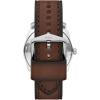 imageFossil Mens Machine Quartz Stainless Steel ThreeHand WatchBrown LeatherSilverGreen