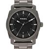 imageFossil Mens Machine Quartz Stainless Steel ThreeHand WatchSmoke  Black Dial