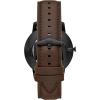 imageFossil Mens Minimalist Quartz Stainless Steel and Leather ThreeHand WatchBrown LeatherBlackBrown