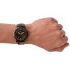 imageFossil Mens Minimalist Quartz Stainless Steel and Leather ThreeHand WatchBrown LeatherBlackBrown