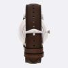 imageFossil Mens Minimalist Quartz Stainless Steel and Leather ThreeHand WatchBrown LeatherSilver