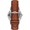 imageFossil Mens Minimalist Quartz Stainless Steel and Leather ThreeHand WatchBrown LeatherSilverGreen