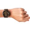 imageFossil Mens Nate Quartz Stainless Steel Chronograph WatchBlackBrown Leather
