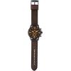 imageFossil Mens Nate Quartz Stainless Steel Chronograph WatchBlackBrown Leather