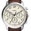 imageFossil Mens Neutra Quartz Stainless Steel and Leather Chronograph WatchBrown LeatherSilver Arabic Numerals